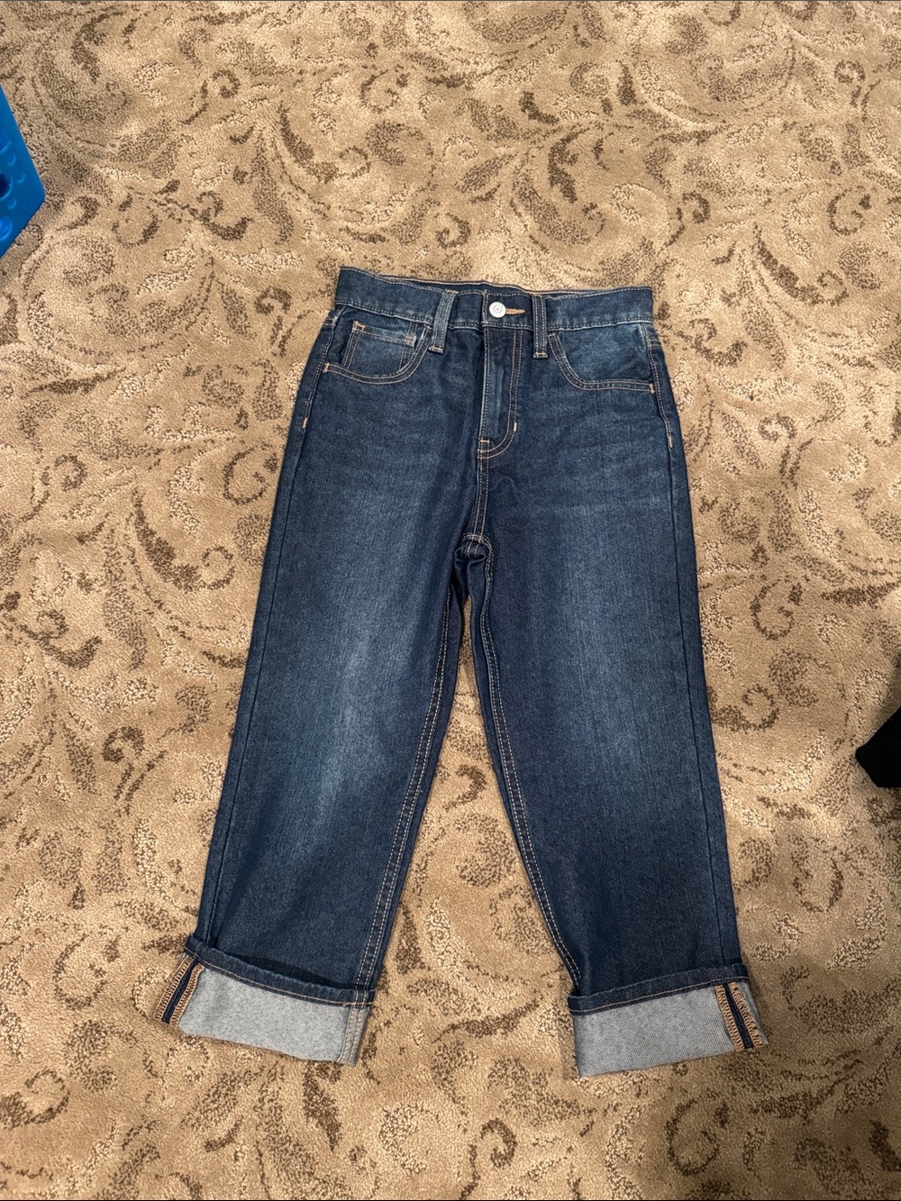 Classic Dark Blue Women's Jeans - Rolled Cuff